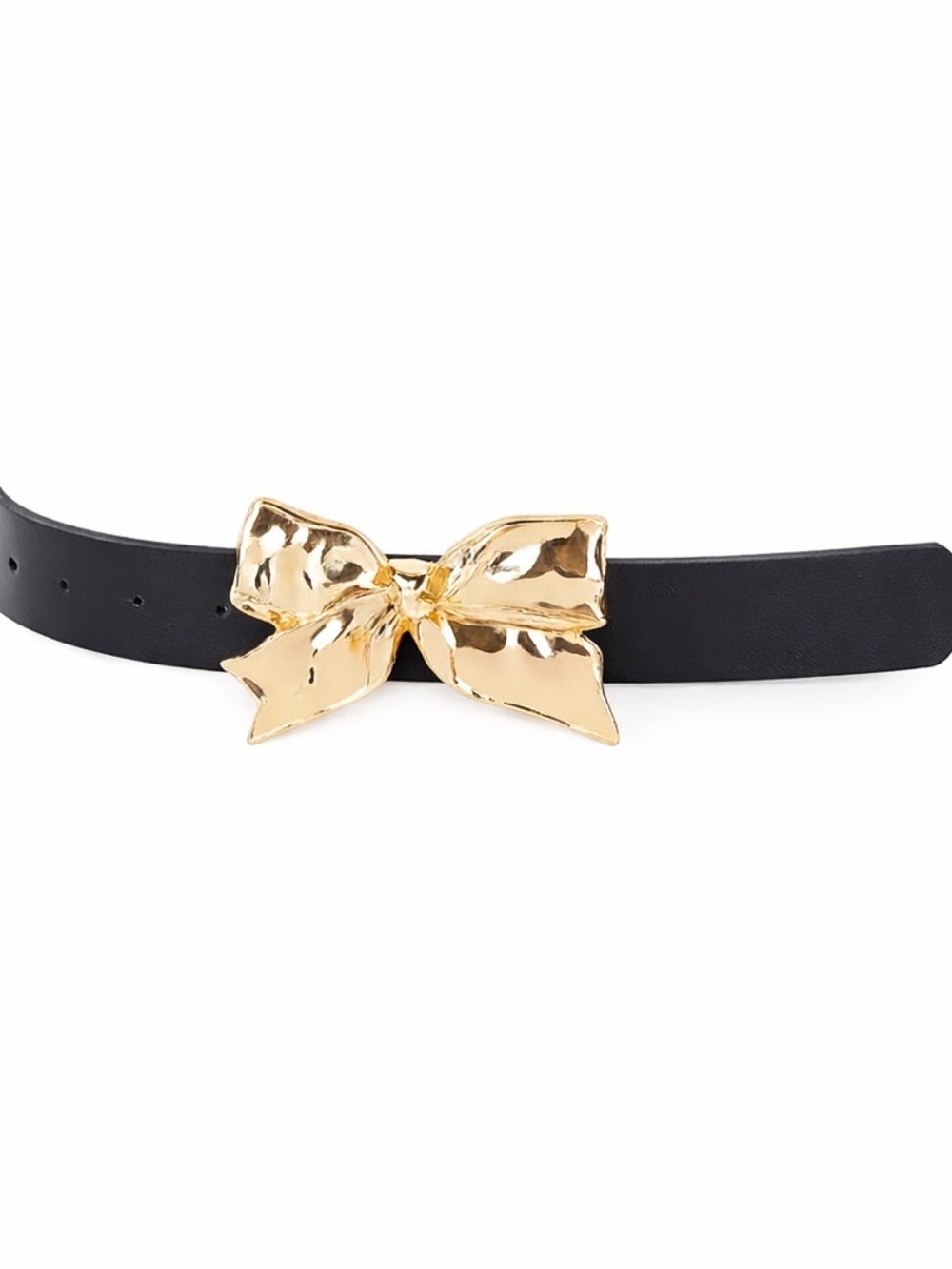 Gold Metal Ribbon Buckle Belt